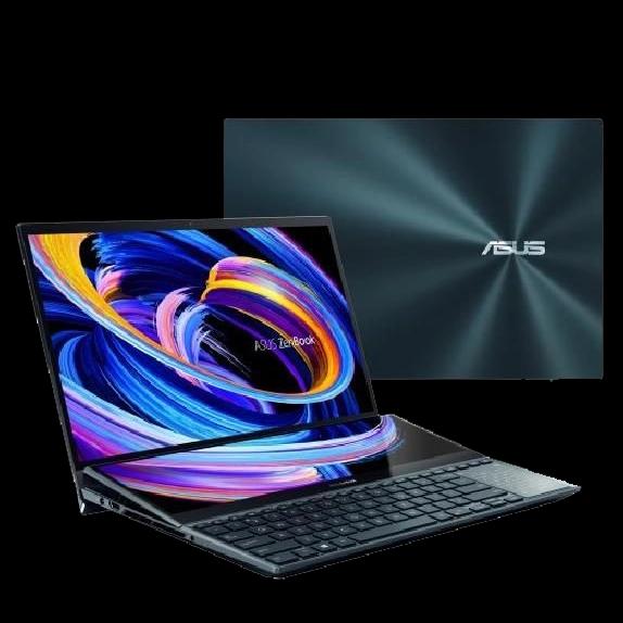 Asus Zenbook Pro 14 Duo OLED (Intel i9-12900H, RTX 3050 Ti, 32GB RAM, 1TB SSD, 14.5" 2.8K OLED + 12.7" IPS ScreenPad Plus)
 Image