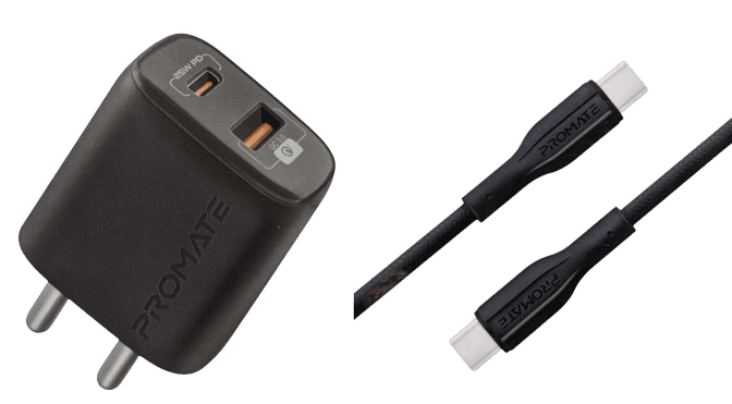 Promate 25W Charger and 60W Cable