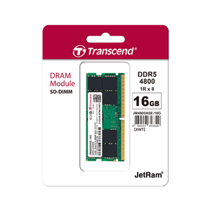 Transcend SO-DIMM Module Laptop RAM 16GB DDR5 4800MHz