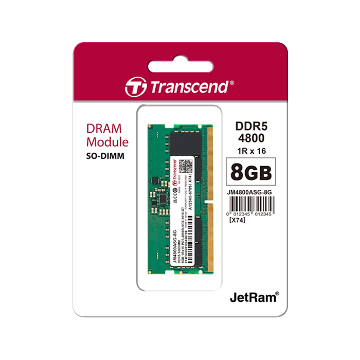 Transcend SO-DIMM Module Laptop RAM 8GB DDR5 4800MHz